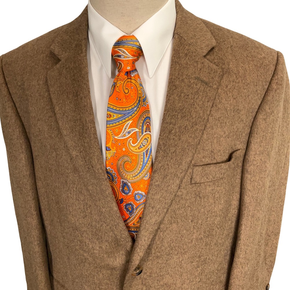 Patrick James Blazer Mens 42S Brown Camel hair 2-Button Cotter Luxury Jacket